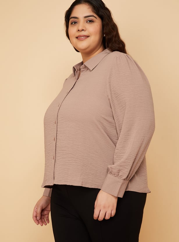 Women Textured Shirt Style Top