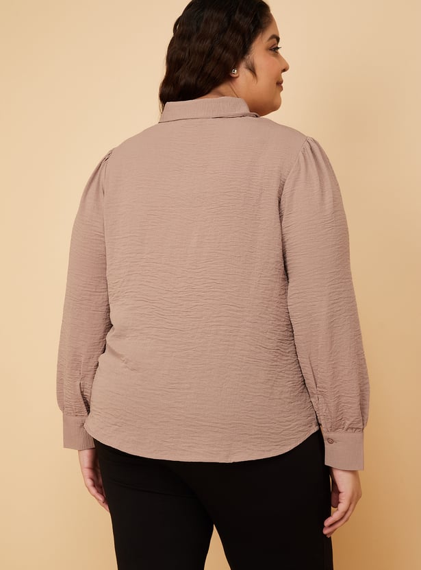 Women Textured Shirt Style Top