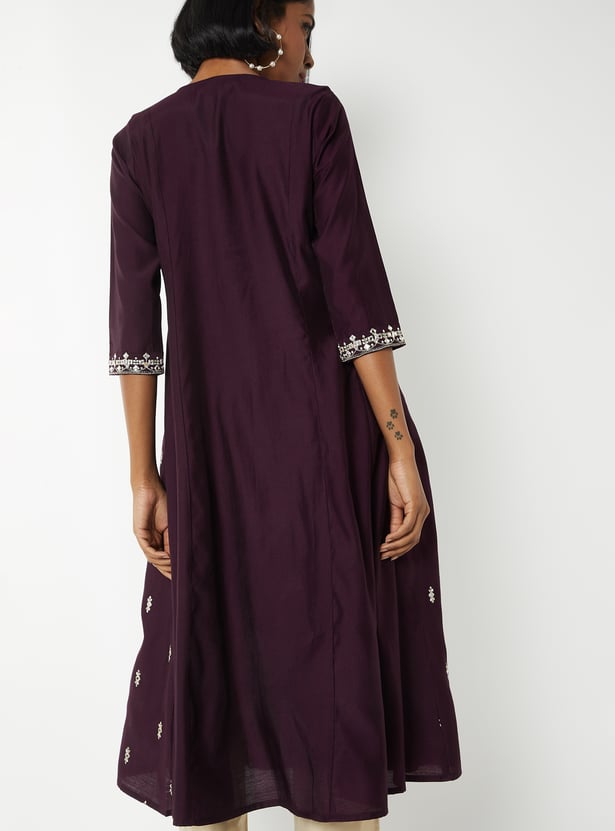 Women Embroidered A-line Kurta