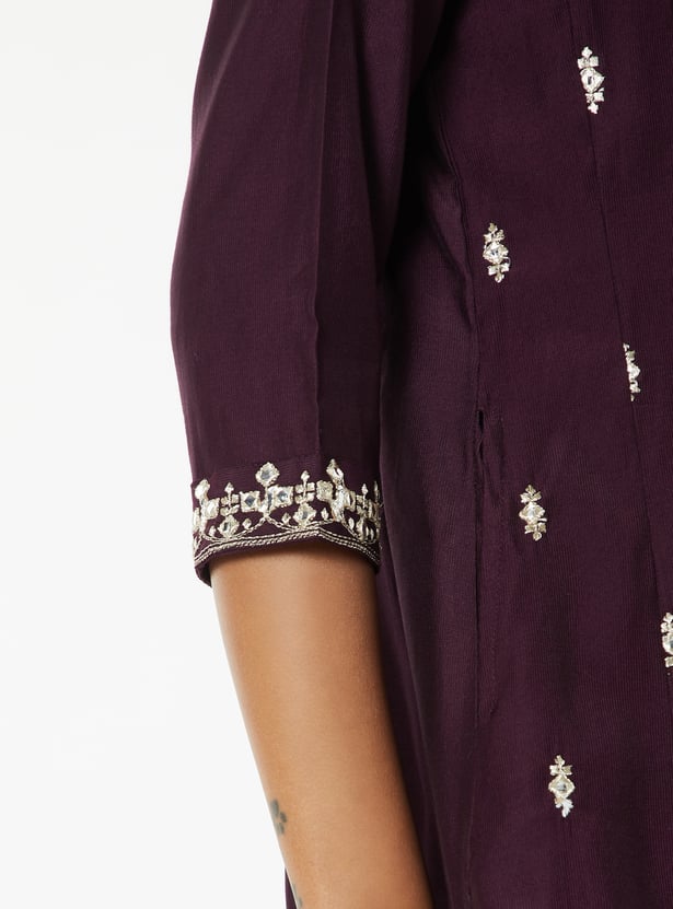 Women Embroidered A-line Kurta