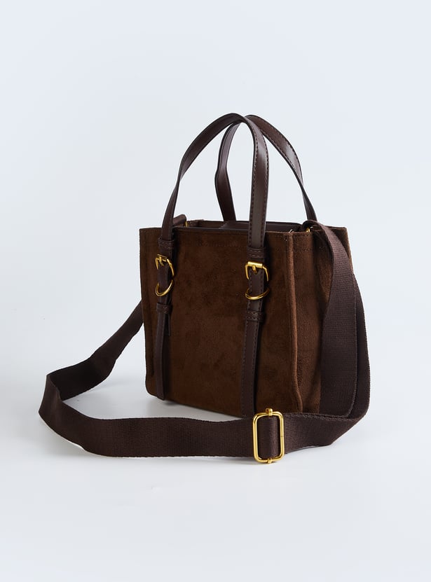 Women Faux Suede Sling Bag