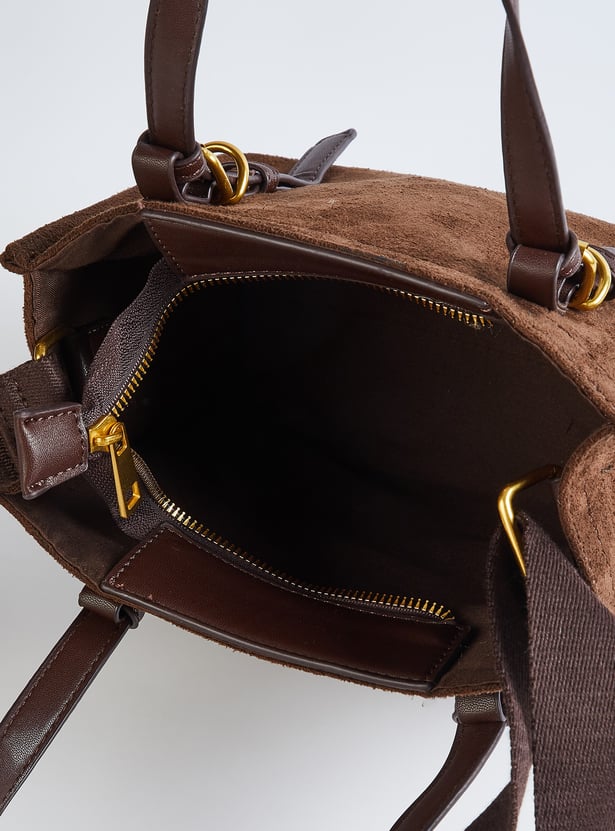 Women Faux Suede Sling Bag