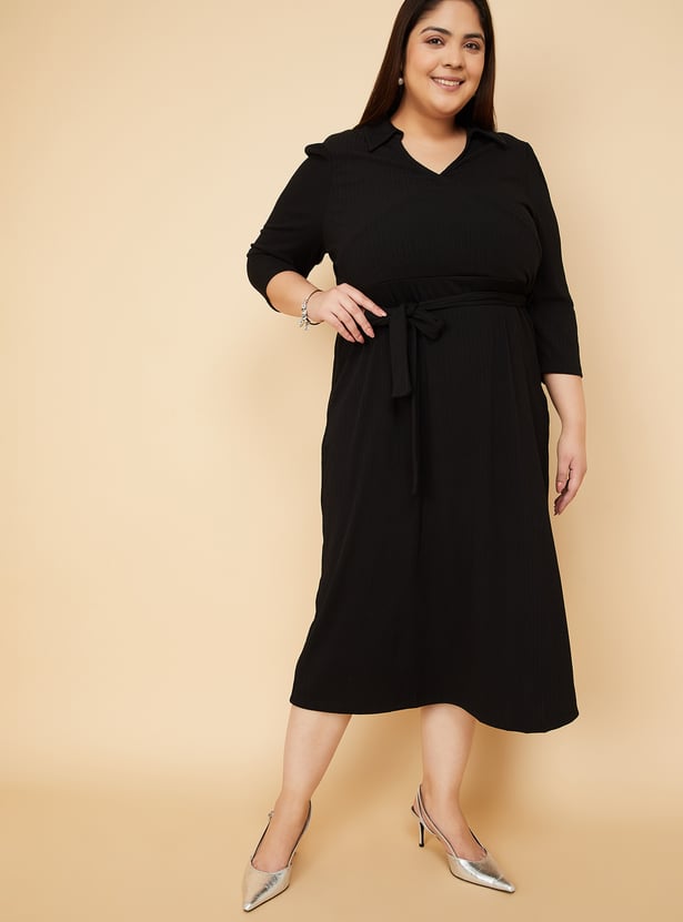 Women Solid Wrap Dress