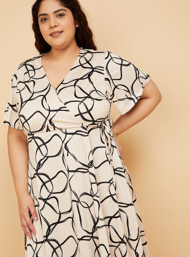 Women Printed Wrap Dress