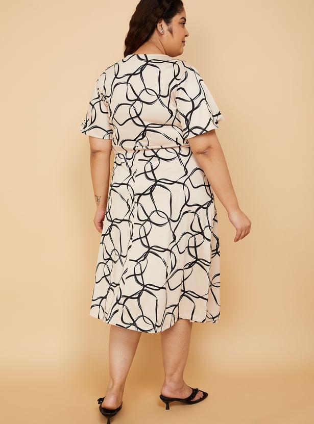 Women Printed Wrap Dress