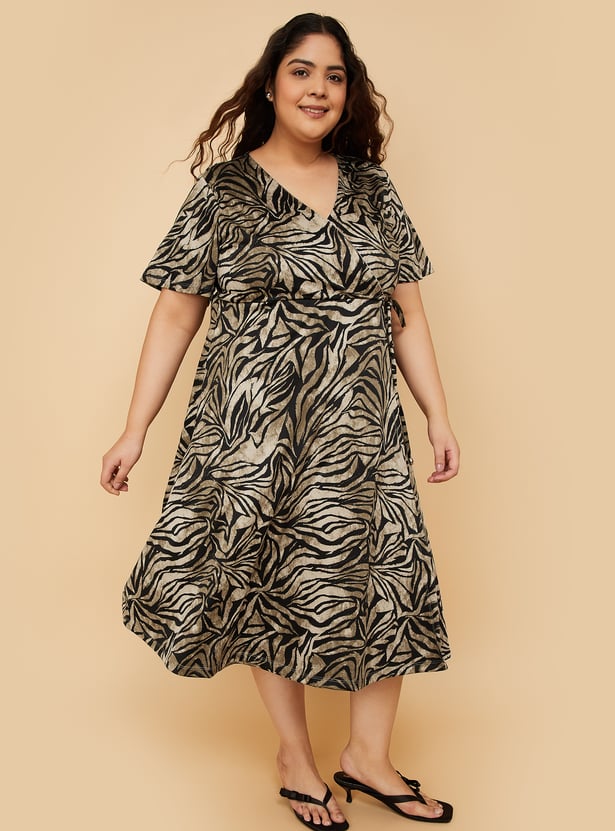 Women Printed Wrap Dress
