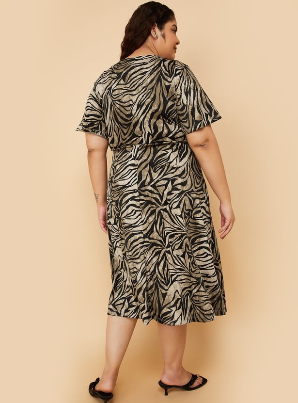 Women Printed Wrap Dress