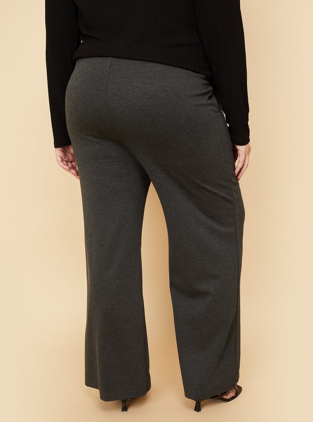 Women Wide Leg Belted Trousers