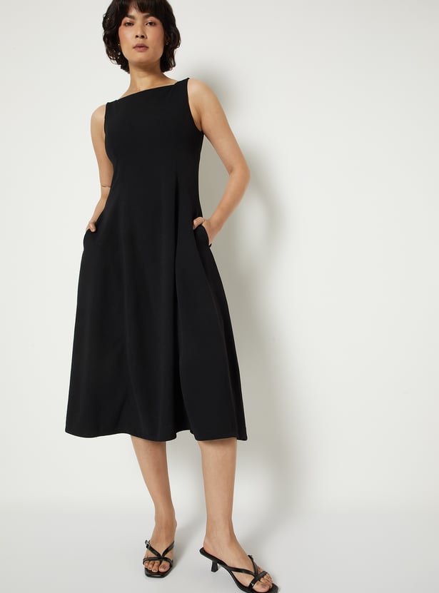 Women Solid Midi Dress