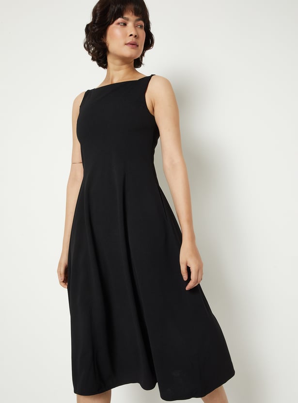 Women Solid Midi Dress