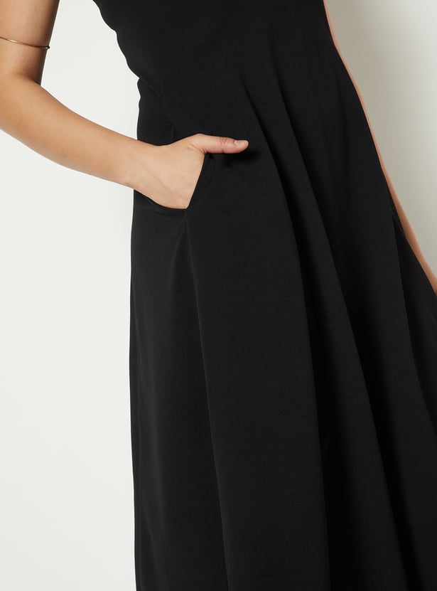 Women Solid Midi Dress