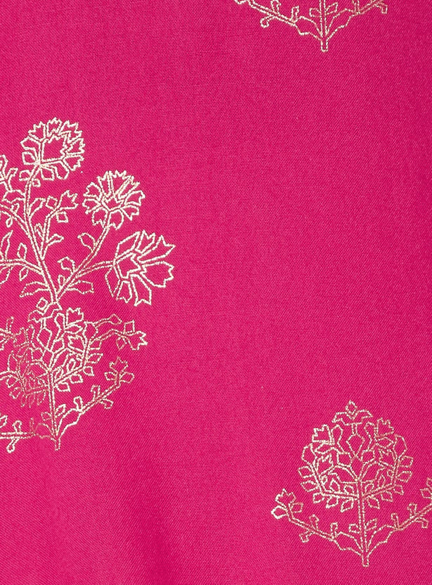 Women Foil Print Straight Kurta