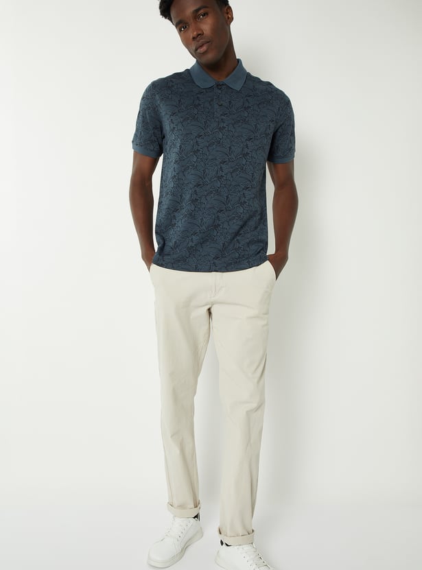 Men Printed Polo T-shirt