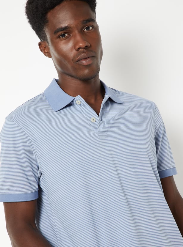 Men Striped Polo T-shirt