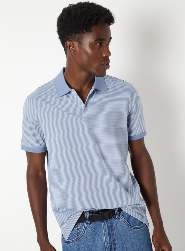Men Striped Polo T-shirt