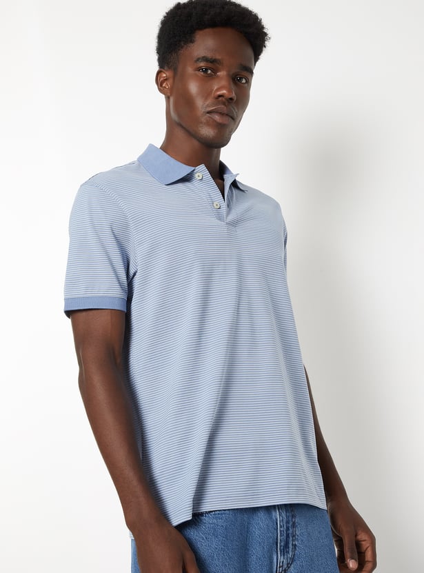 Men Striped Polo T-shirt