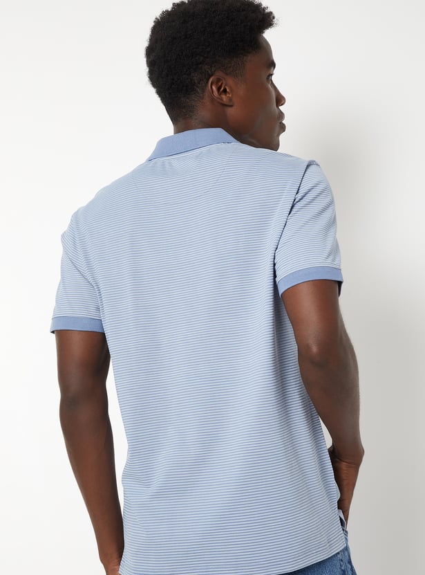 Men Striped Polo T-shirt