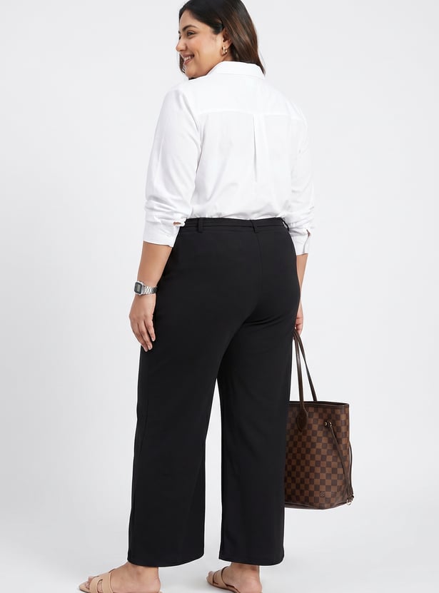Women Pleated Wide Leg Trousers