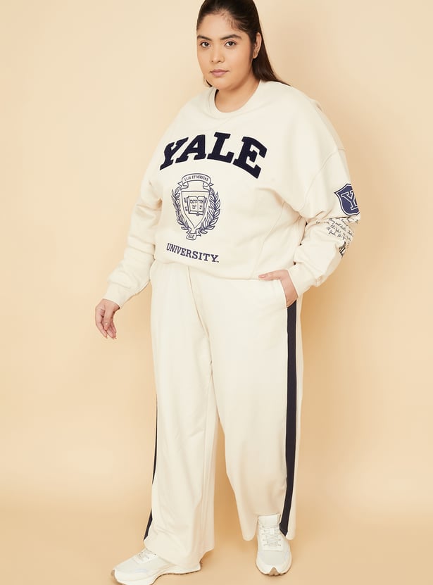 Women Chenille Embroidered Boxy Fit Sweatshirt