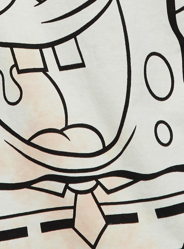 URB_N Women SpongeBob Print Oversized T-shirt