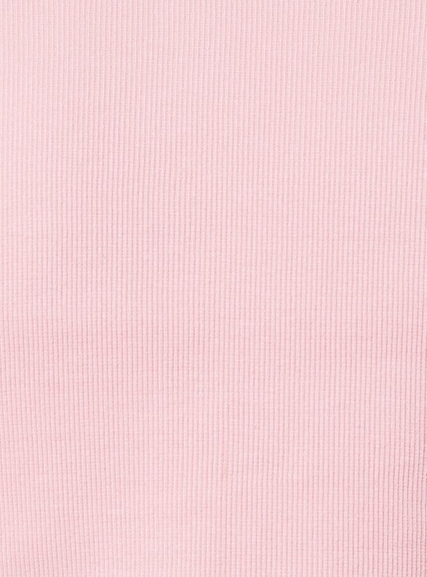 Women Ribbed Slim Fit Sports Polo T-shirt