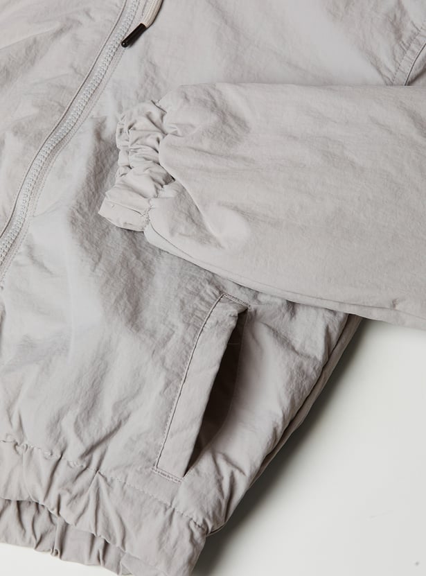 Boys Solid Hooded Jacket