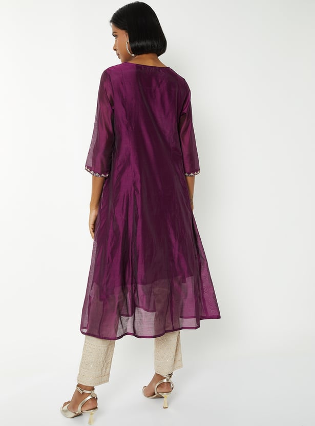 Women Embroidered A-line Kurta