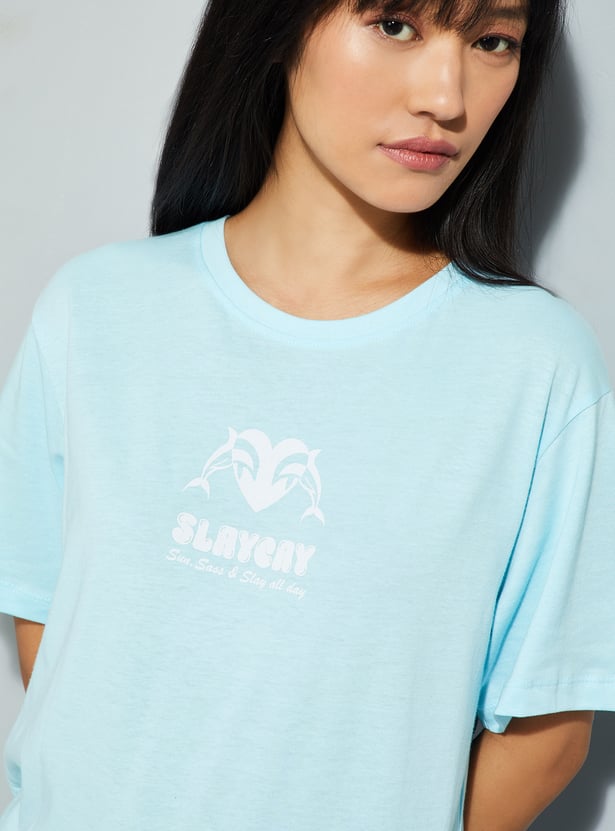 URB_N Women Printed Relaxed Fit T-shirt