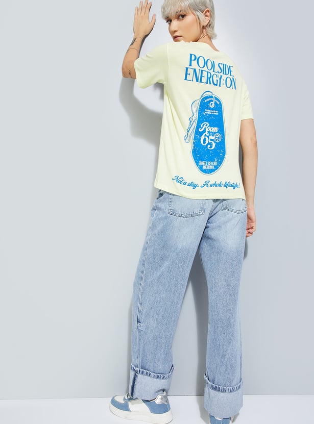 ALAYA F x URB_N Women Printed Relaxed Fit T-shirt