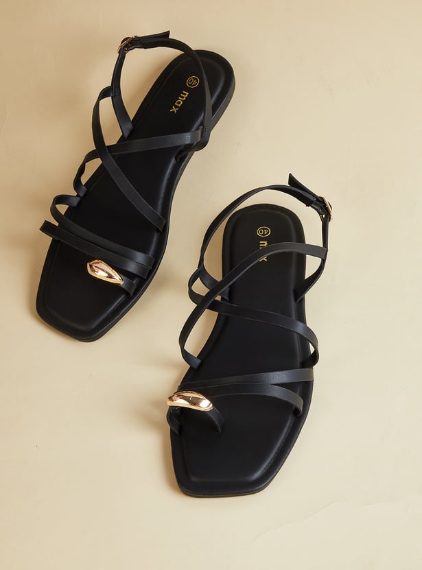 Women One-Toe Strappy Flats