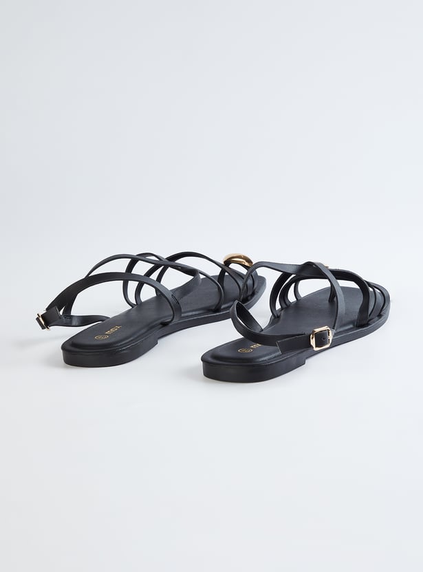 Women One-Toe Strappy Flats