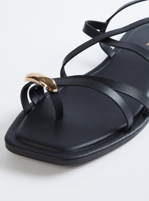 Women One-Toe Strappy Flats