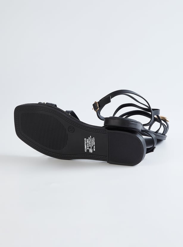 Women One-Toe Strappy Flats