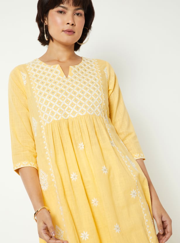 Women Embroidered A-line Kurta