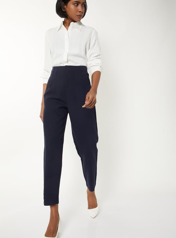 Women Solid Cropped Pants