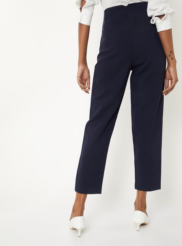 Women Solid Cropped Pants