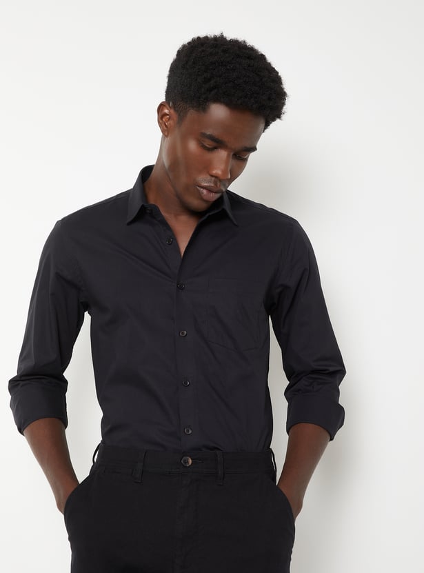 Men Dobby Slim Fit Shirt