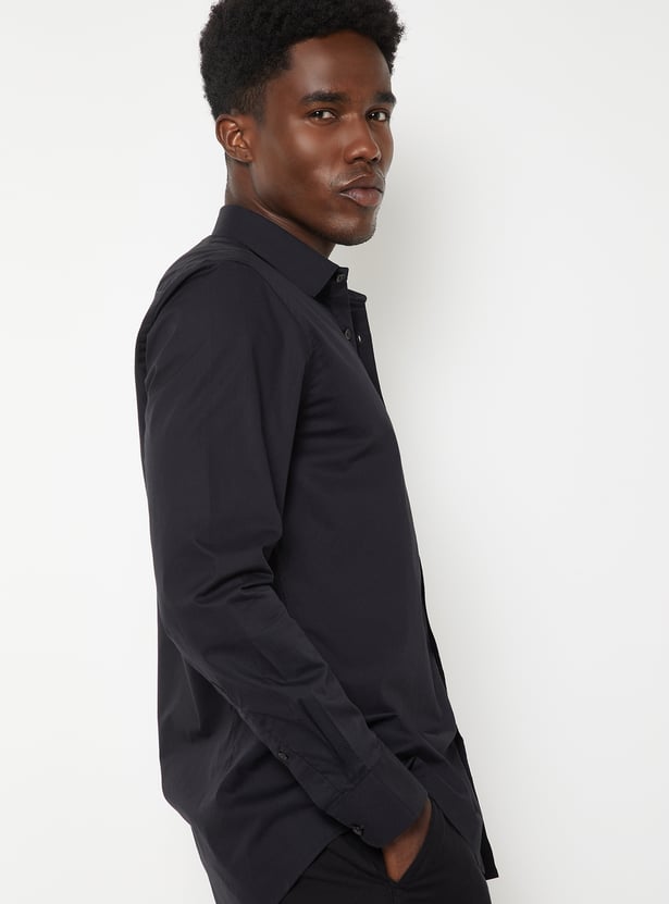 Men Dobby Slim Fit Shirt