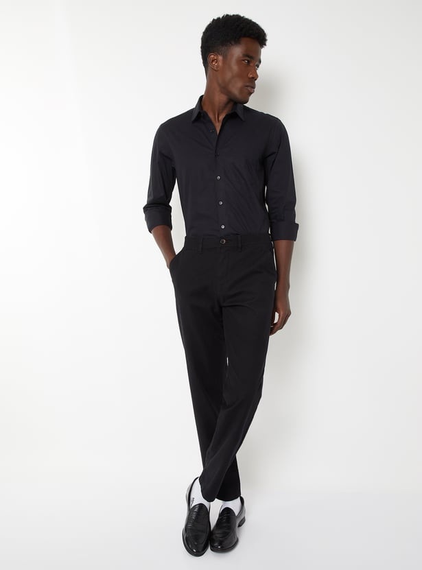 Men Dobby Slim Fit Shirt