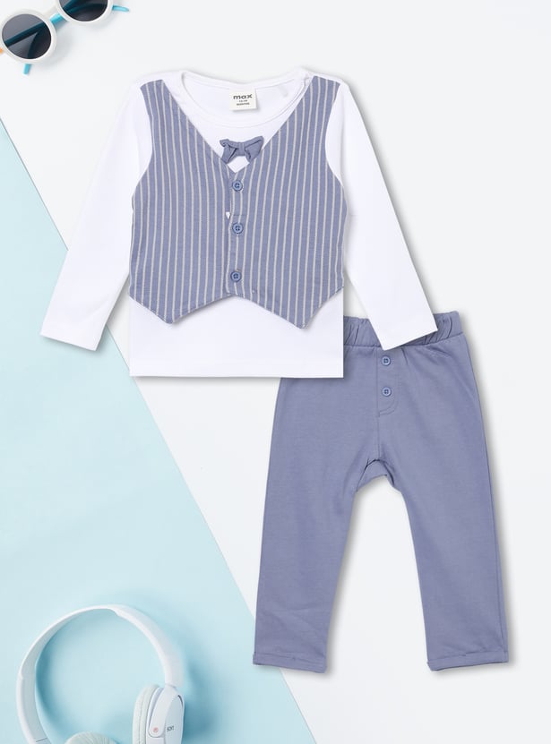 Boys Striped Trousers Set