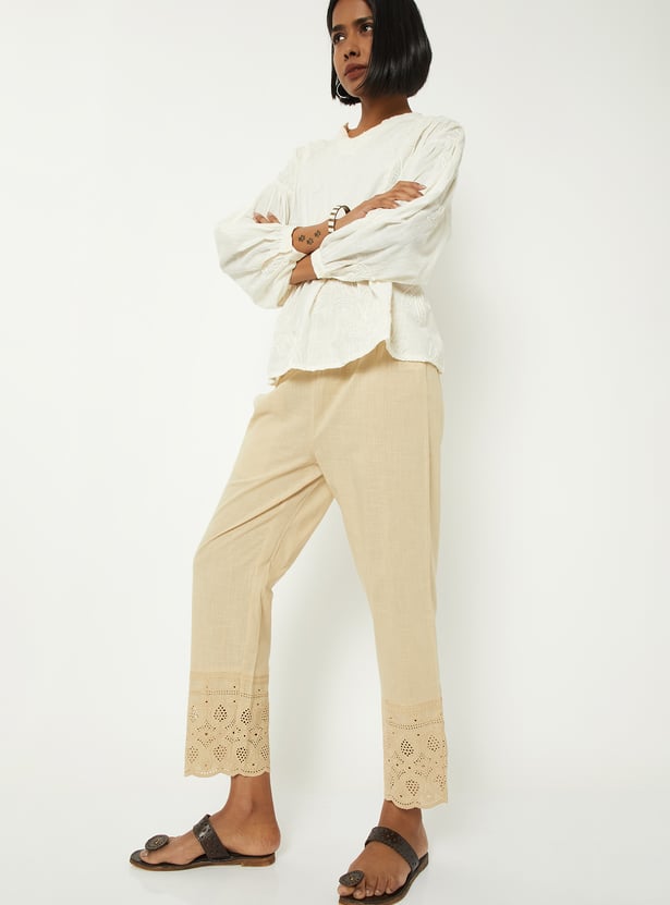 Women Embroidered Straight Pants