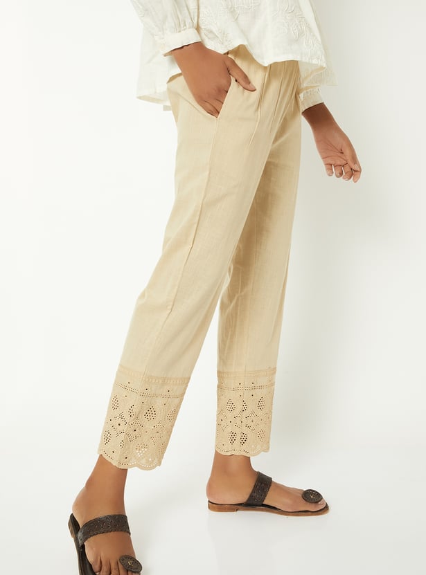 Women Embroidered Straight Pants