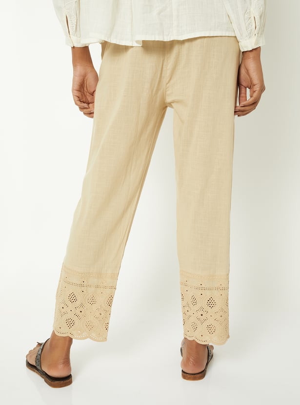 Women Embroidered Straight Pants