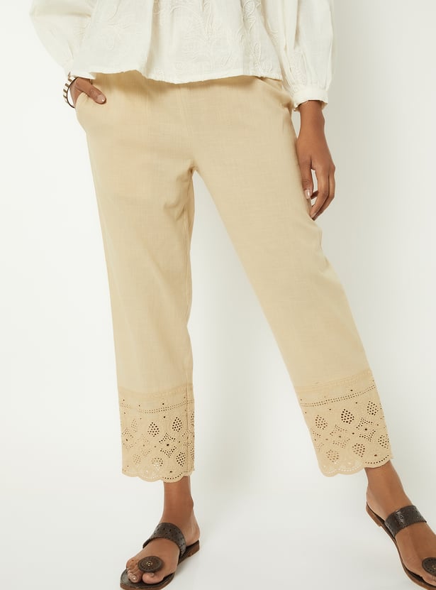 Women Embroidered Straight Pants