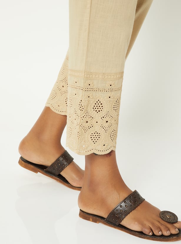 Women Embroidered Straight Pants