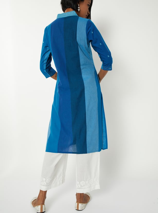 Women Embroidered Straight Kurta