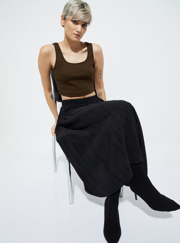 ALAYA F x URB_N Women Ribbed Crop Tank Top