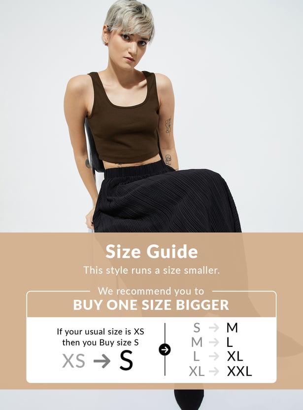 ALAYA F x URB_N Women Ribbed Crop Tank Top