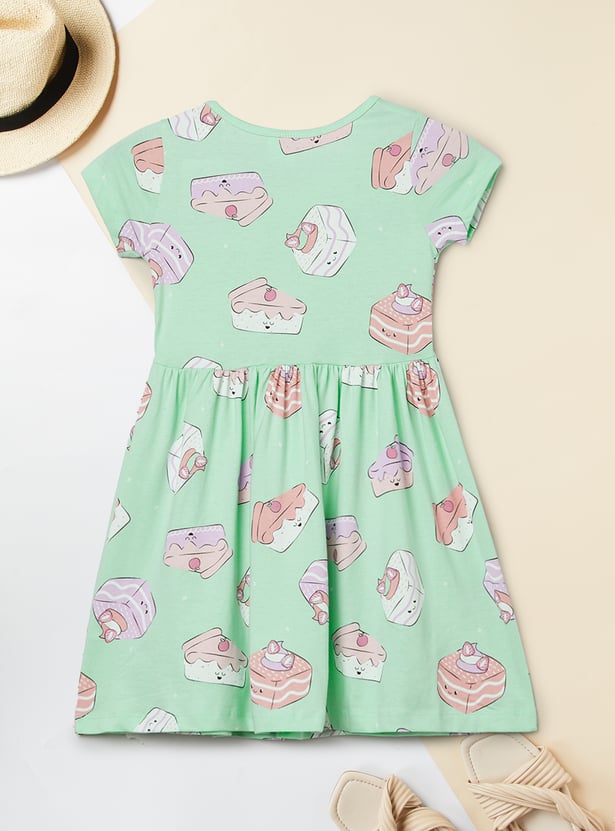 Girls Printed A-line Dress