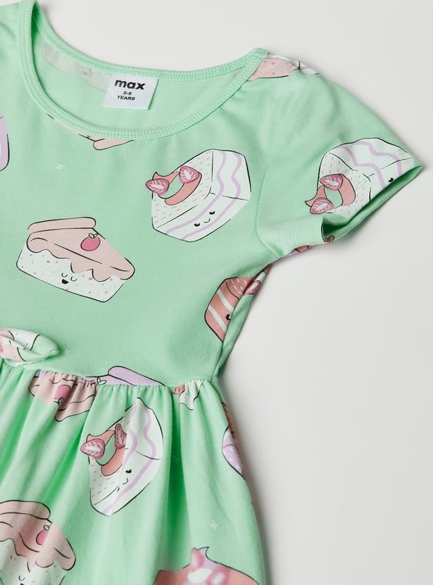 Girls Printed A-line Dress